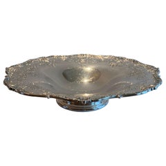 silver pedestal bowl Wonderful Sterling Silver Flower Pedestal Bowl Platter Centerpiece Very Fine