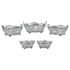 Wunderschöne Serie von 5 antiken Sterlingsilberschalen - hergestellt in London 1898 -1901