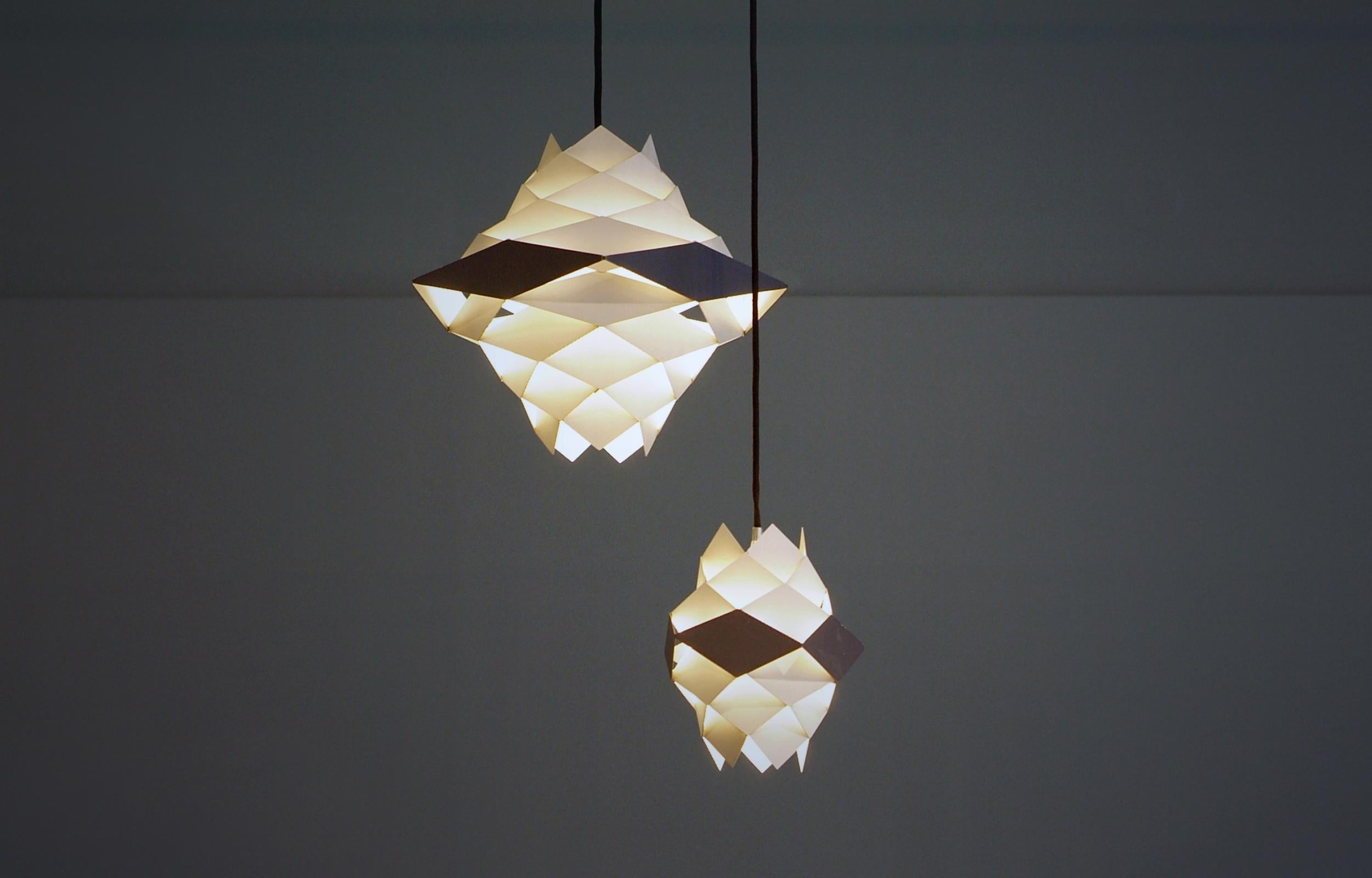 Beautiful pendant lightning Mod. Symfoni by Preben Dal for Hans Følsgaard AS, Denmark.
All original finish. 

Diffused light with a unique pattern. The fixture provides decorative and comfortable lighting.

Great vintage condition with normal wear
