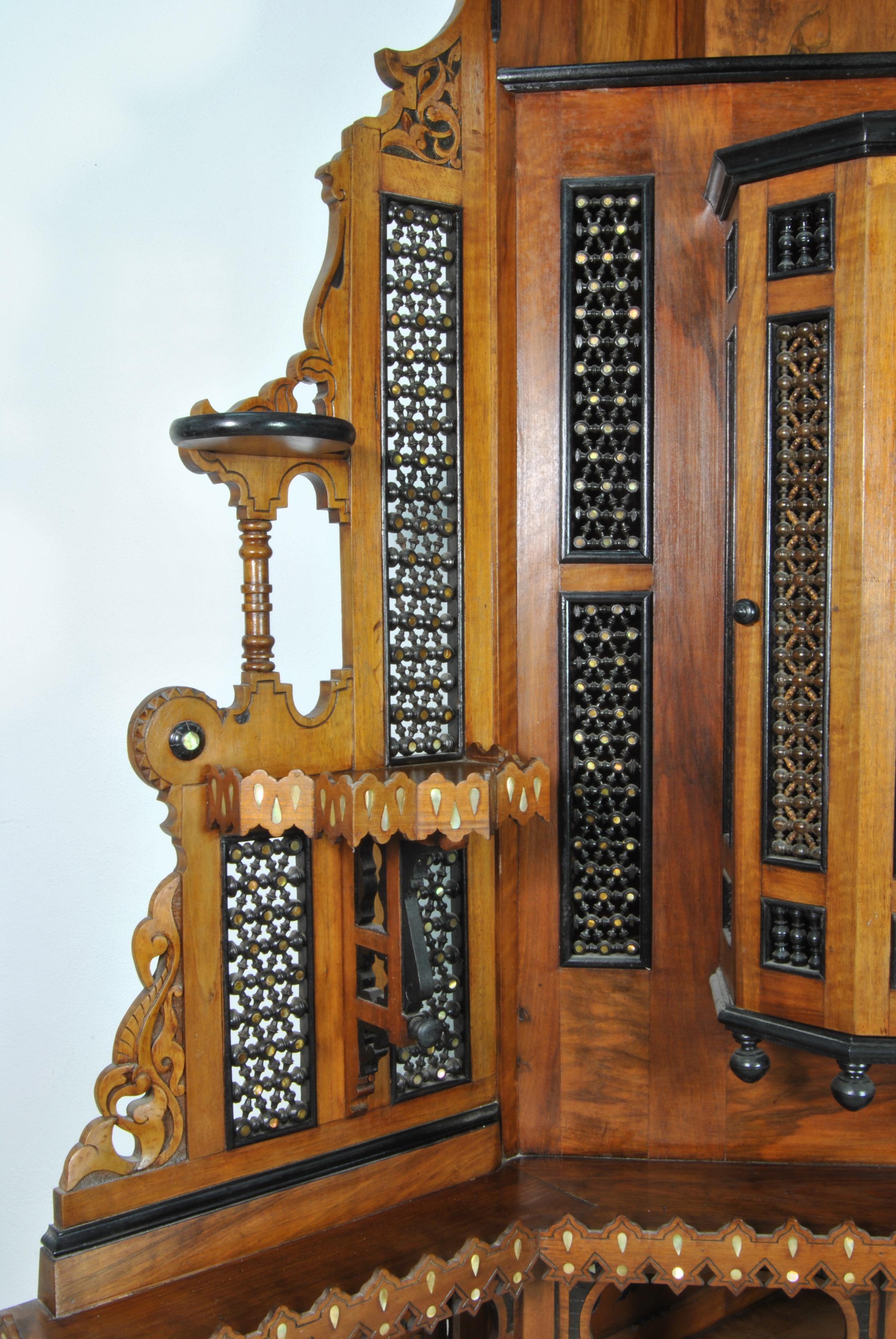 Wonderful Syrian Corner Cabinet, Syria Turn of the Century For Sale 5