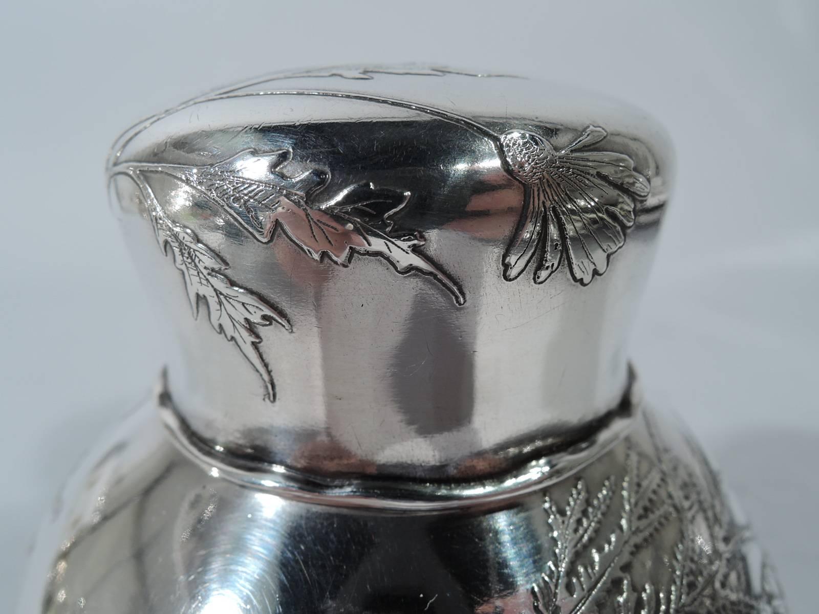 Japonisme Wonderful Tiffany Aesthetic Japonesque Sterling Silver Tea Caddy