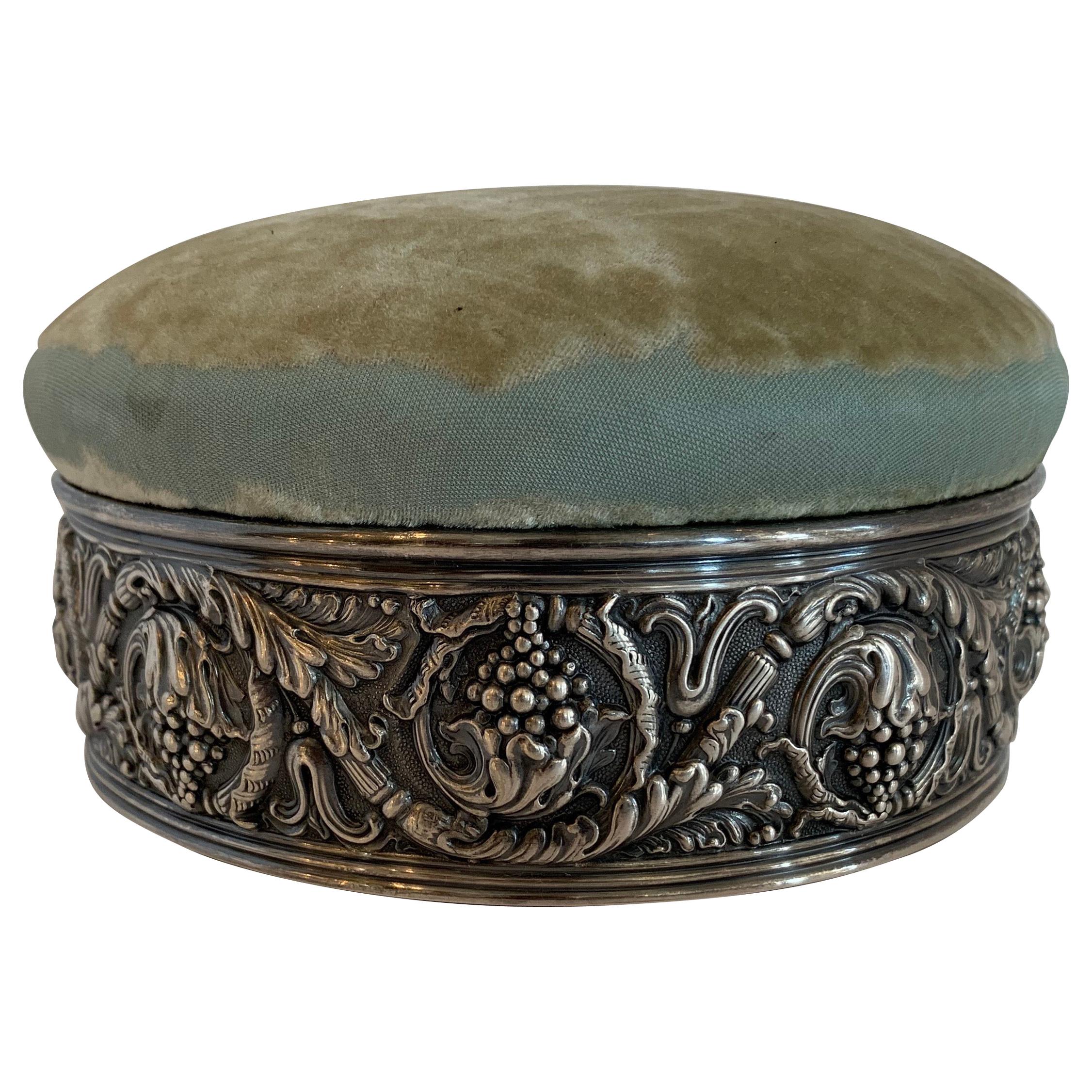 Wonderful Tiffany 
Co. Silver Plated Pin Cushion Sewing Box