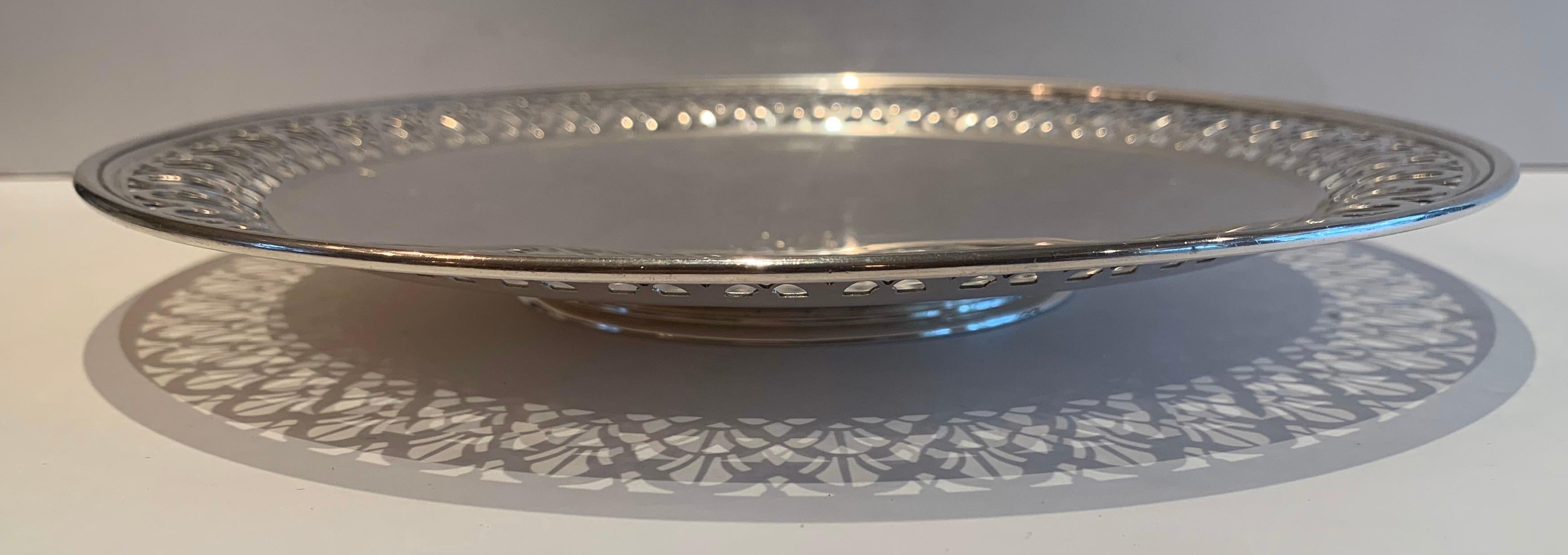 American Wonderful Tiffany & Co. Sterling Silver Round Regency Tray Centerpiece Platter