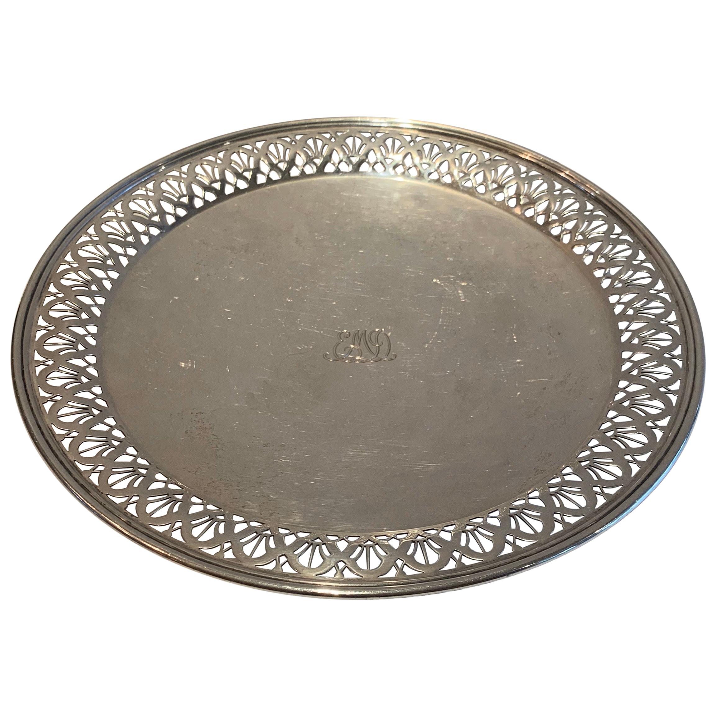 Wonderful Tiffany & Co. Sterling Silver Round Regency Tray Centerpiece Platter