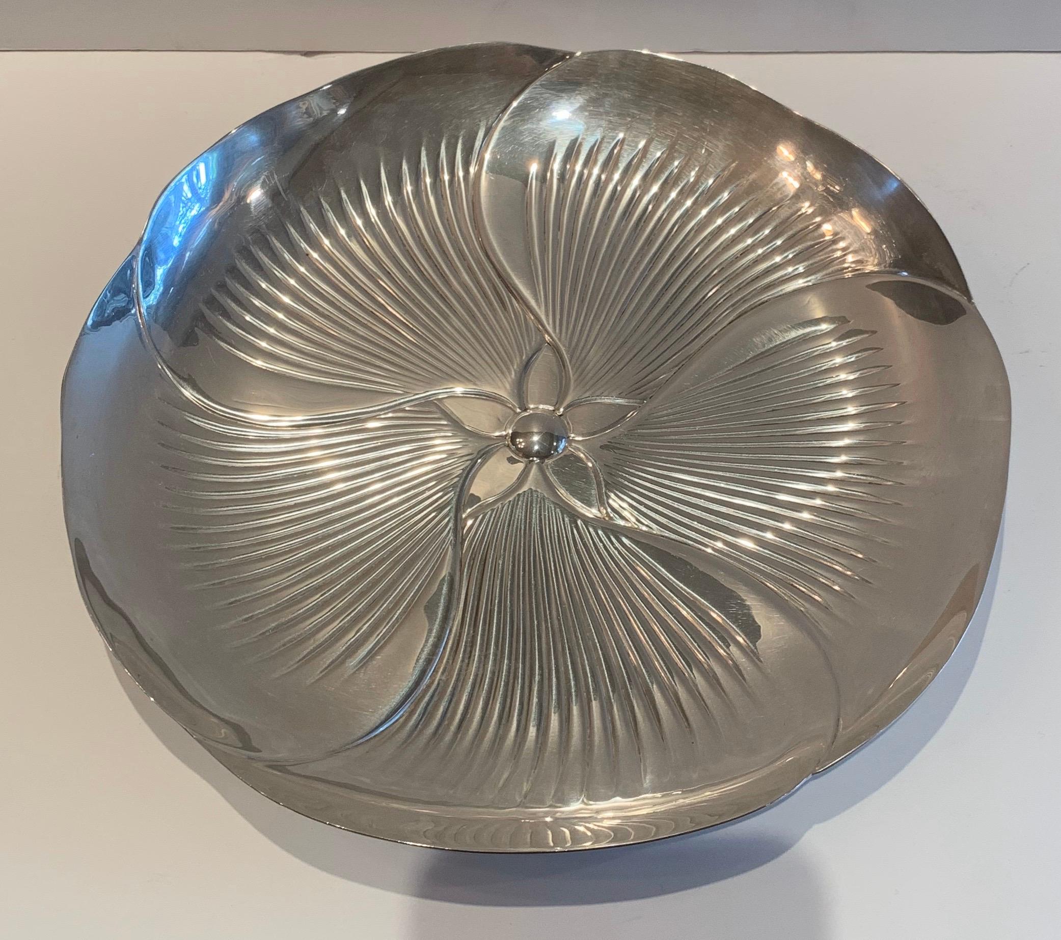 A wonderful Tiffany & Co. sterling silver flower swirl bowl platter centerpiece plate.
