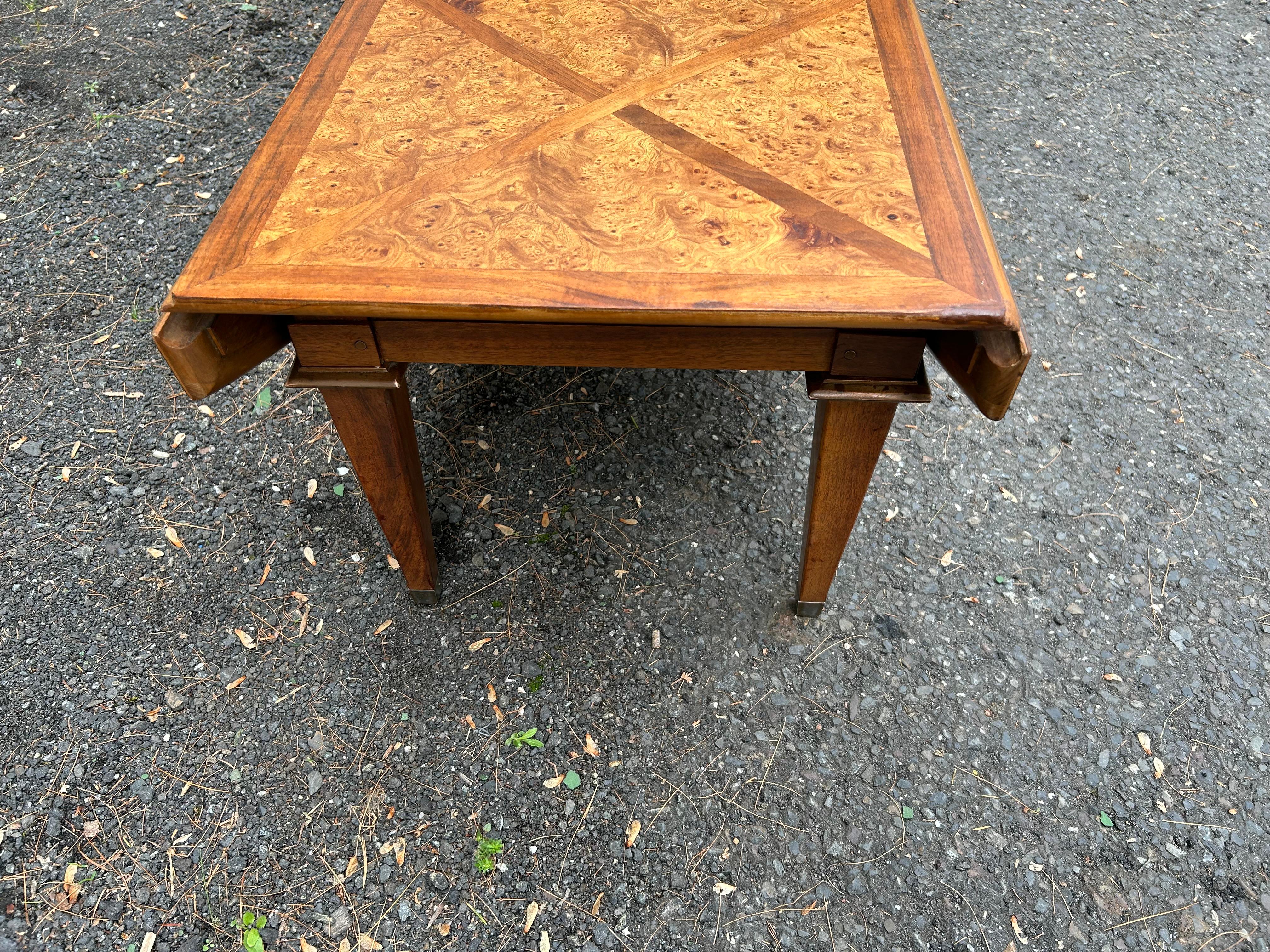 Wonderful Tomlinson Sophisticate style Flip-side Burl Coffee Table Mid-Century For Sale 1