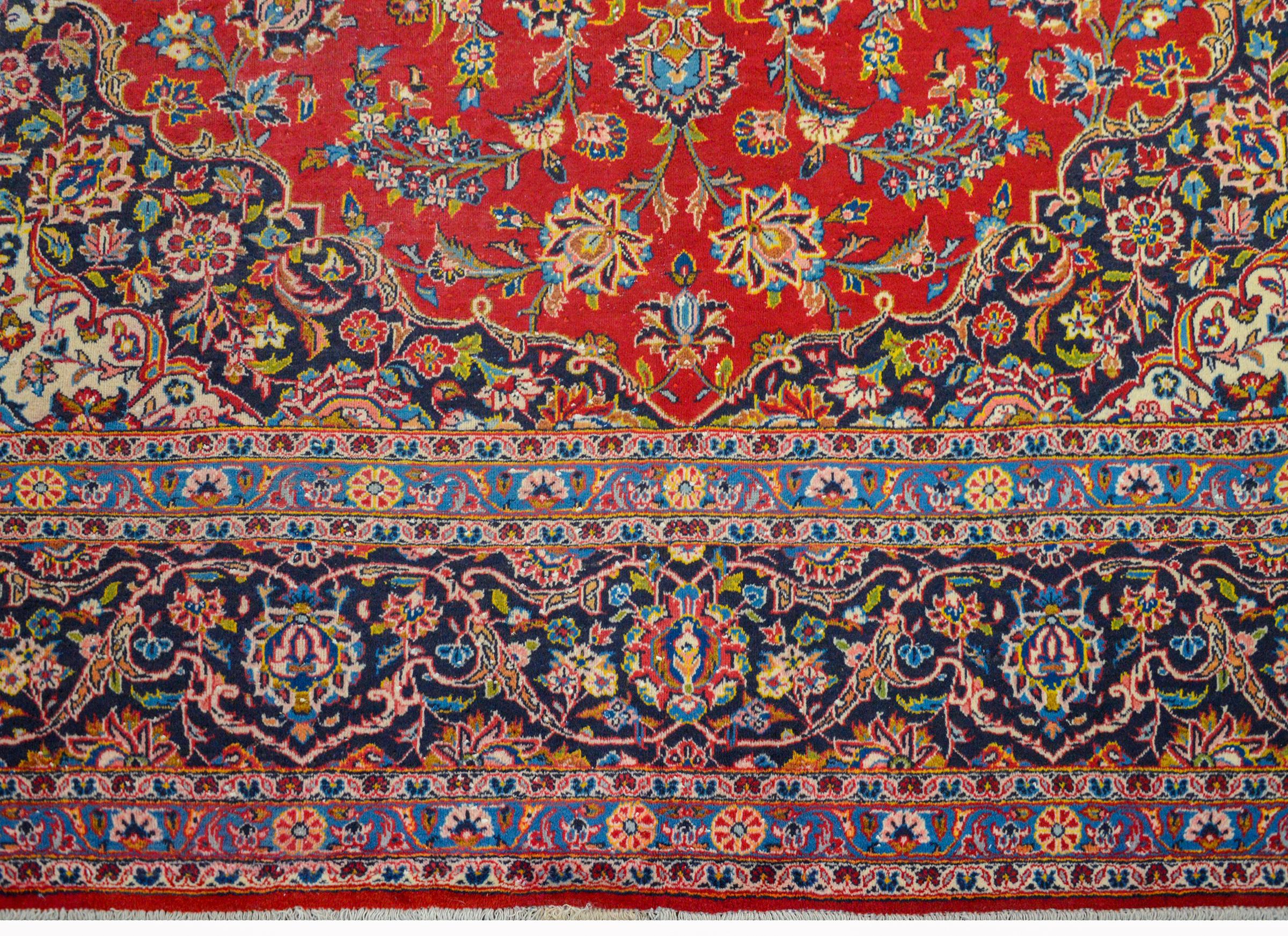 Mid-20th Century Wonderful Traditional Kashan Rug For Sale