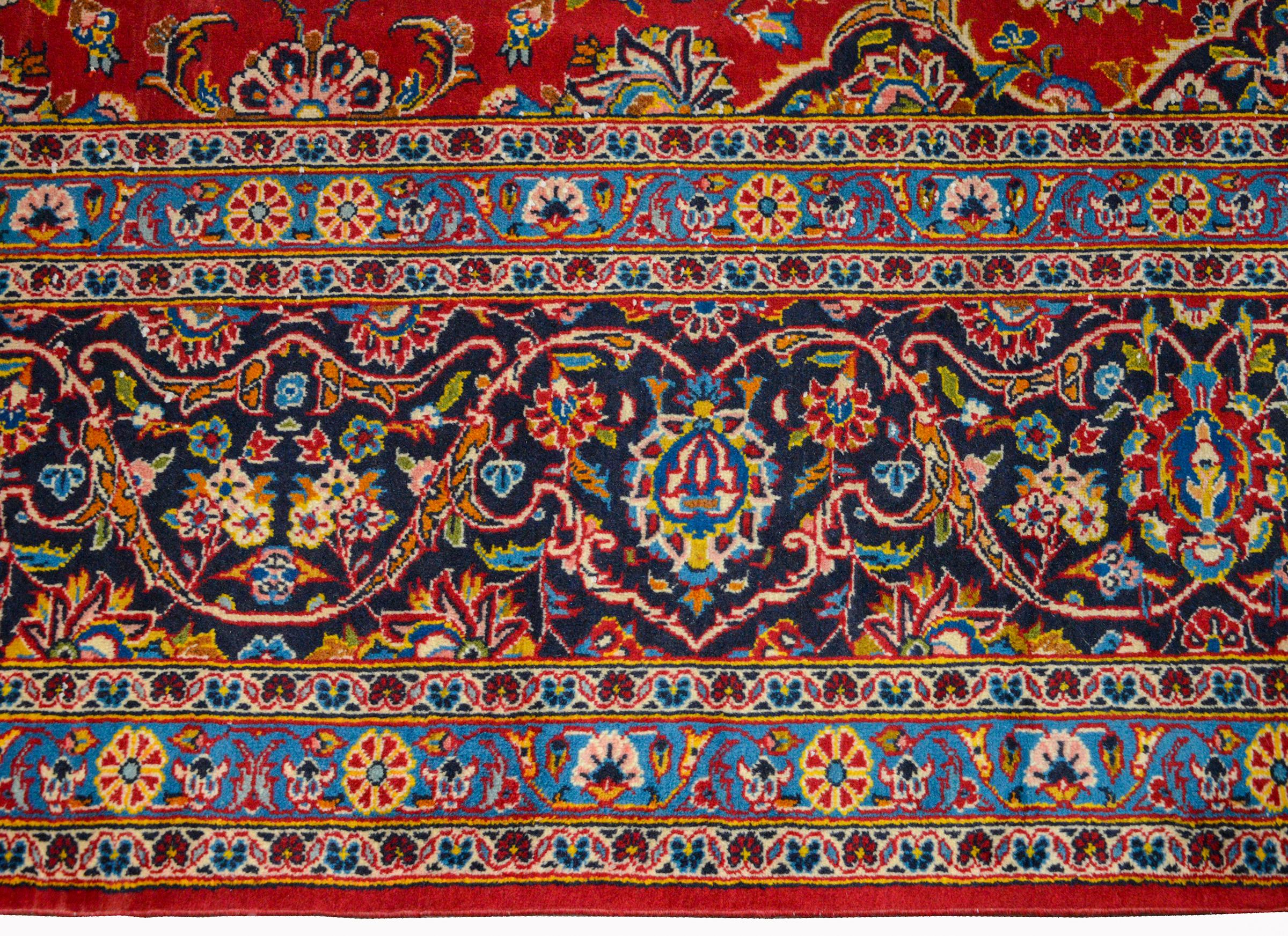 Wool Wonderful Traditional Kashan Rug For Sale