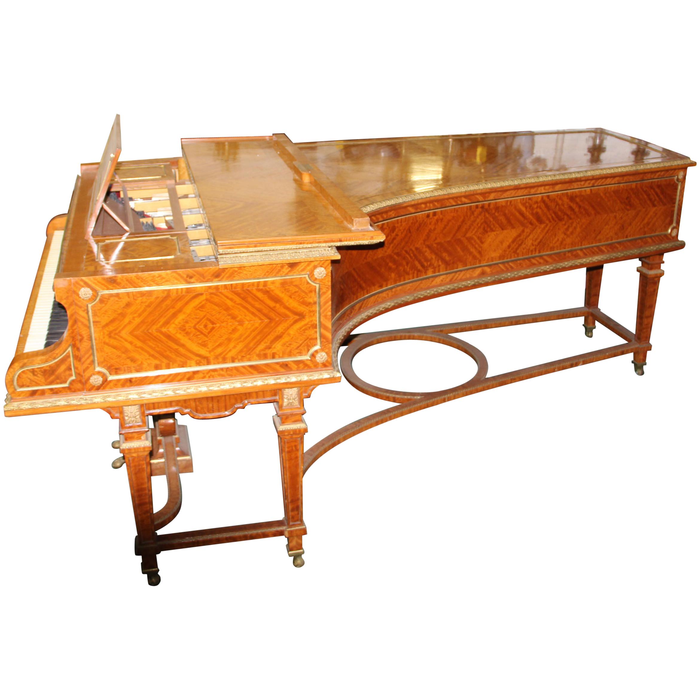 Wonderful Turn of the Century Gilt Bronze Mounted Six-Leg Grand Erard Piano