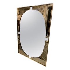 Wonderful Two Frame Layered Brass Mirror, Italy, 1960s-1970s