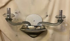 Wonderful Two Pairs Donghia Modern Mercury Smoke Art Glass Murano 4 Four Sconces