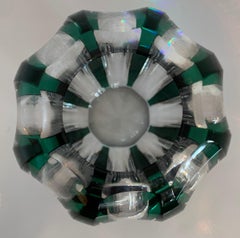 Wonderful Val Saint Lambert Emerald Green Cut to Clear Crystal Bud Vase