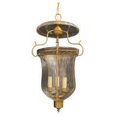 Wonderful Vaughan Bell Jar Glass Brass Greek Key Pendant Light Lantern Fixture