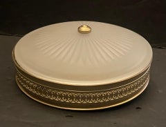 Merveilleux Vaughan Brass Star Etched Glass Flush Mount 5 Ceiling Light Fixtures (luminaires de plafond)