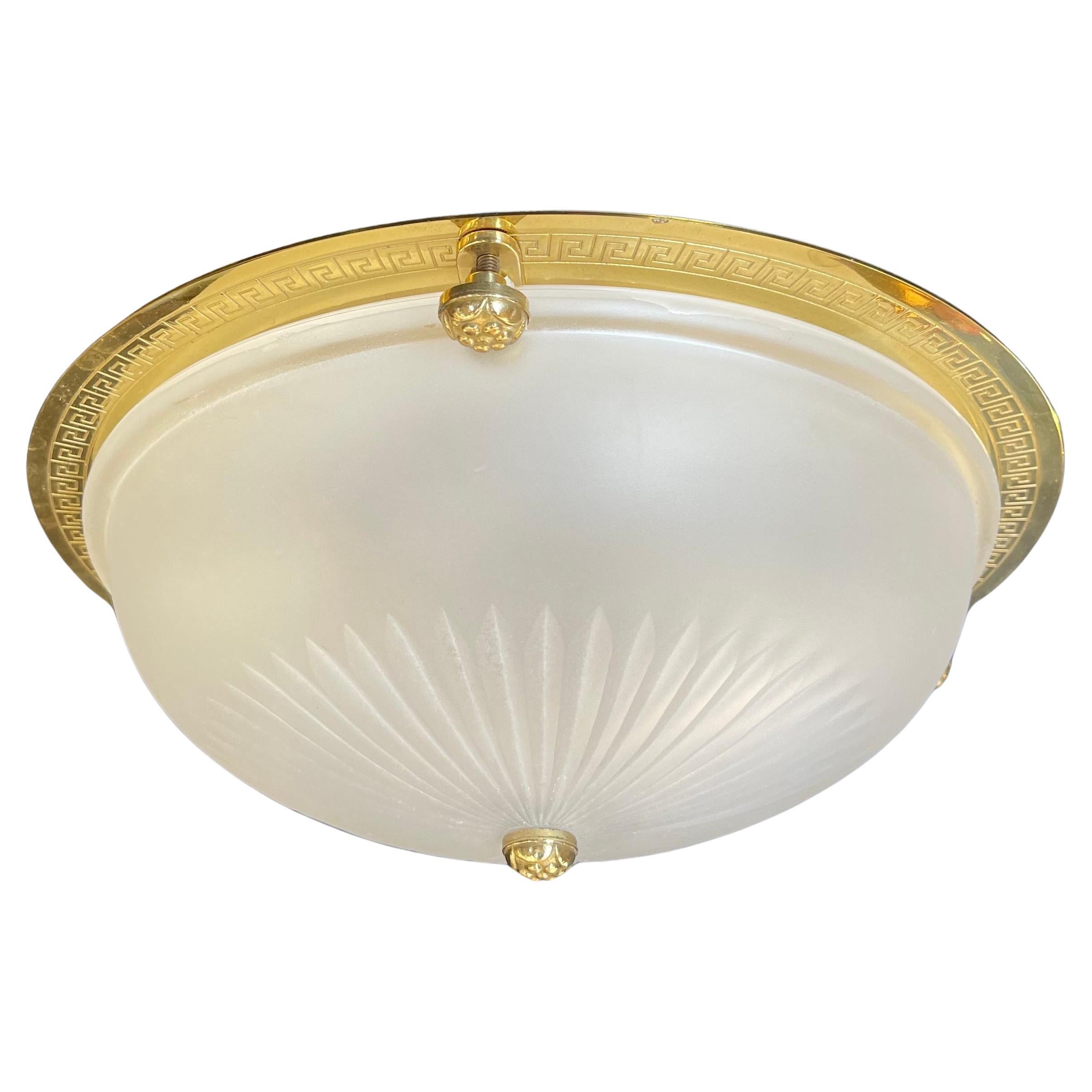 Wonderful Vaughan Brass Star Glass Crystal Flush Mount Ceiling 9 Light Fixtures  For Sale