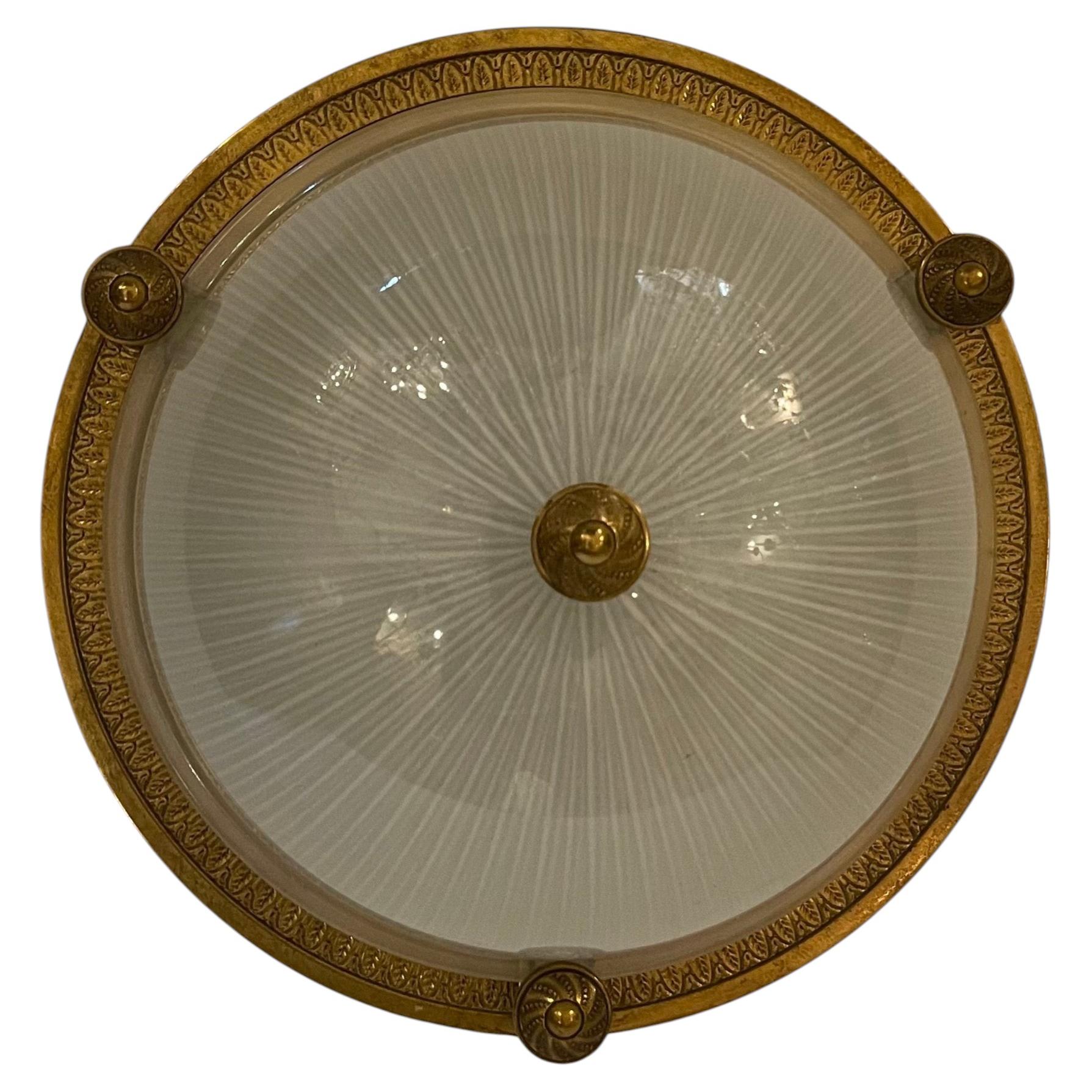 Wonderful Vaughan Brass Star Glass Crystal Flush Mount Ceiling Light Fixture