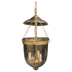 Wonderful Vaughan Bronze Glass Star Wheat Bell Jar 3-Light Lantern Light Fixture