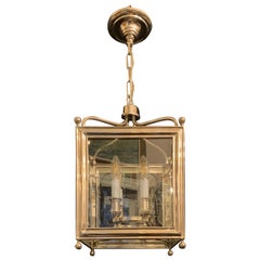 Merveilleux luminaire à lanterne en verre Vaughan Designs Regency Square Polished Nickel