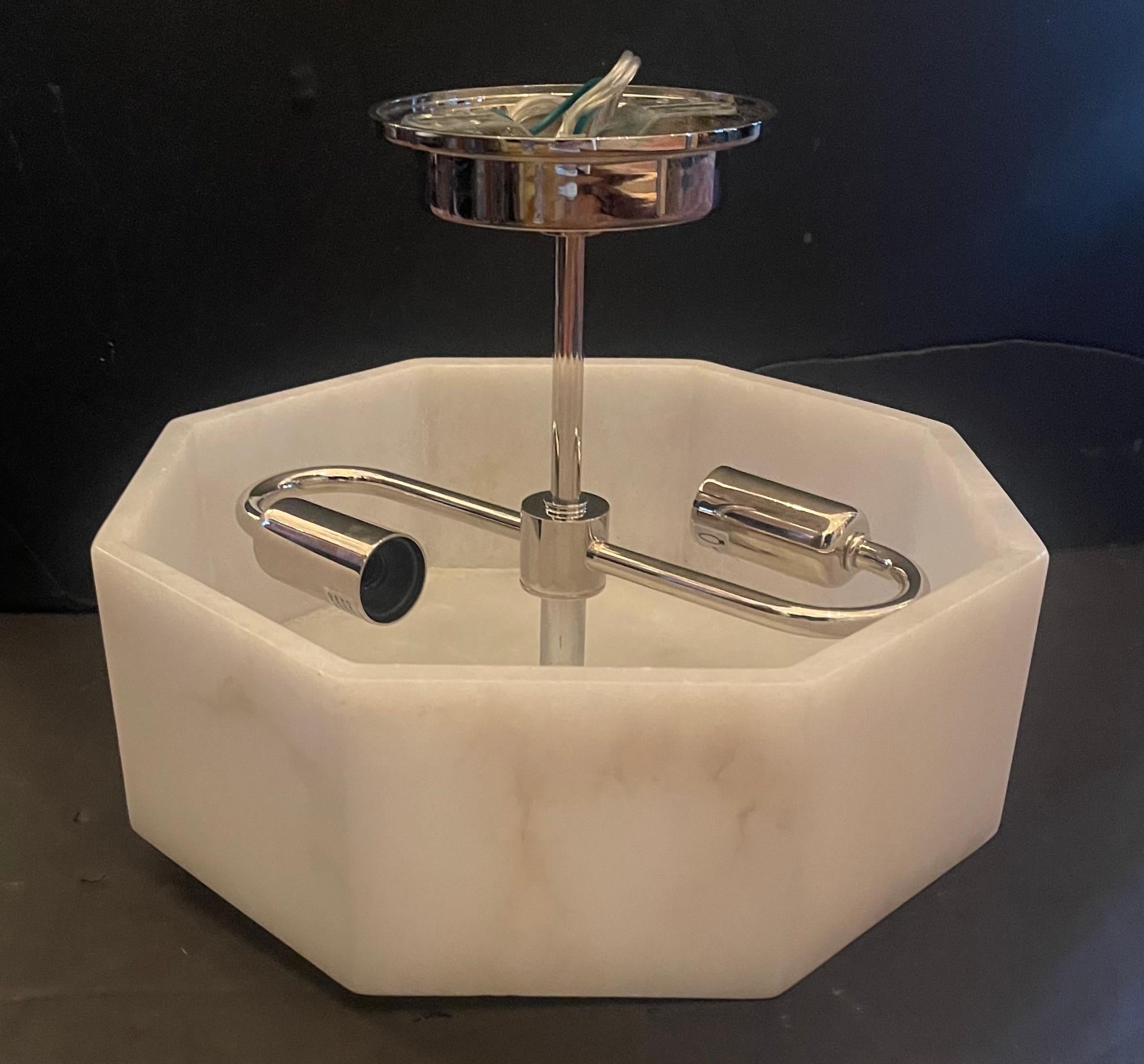 Modern Wonderful Vaughan Oakley Alabaster Nickel Semi Flush Ceiling Light Demo Fixture