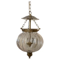 Wonderful Vaughan Pumpkin Brass Glass Bell Jar 2-Light Lantern Pendent Fixture