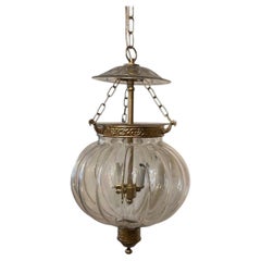 Wonderful Vaughan Pumpkin Brass Glass Bell Jar 2-Light Lantern Pendent Fixture