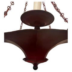 Wonderful Vaughan Red Gilt Hand Painted Tole Pagoda Chinoiserie Chandelier