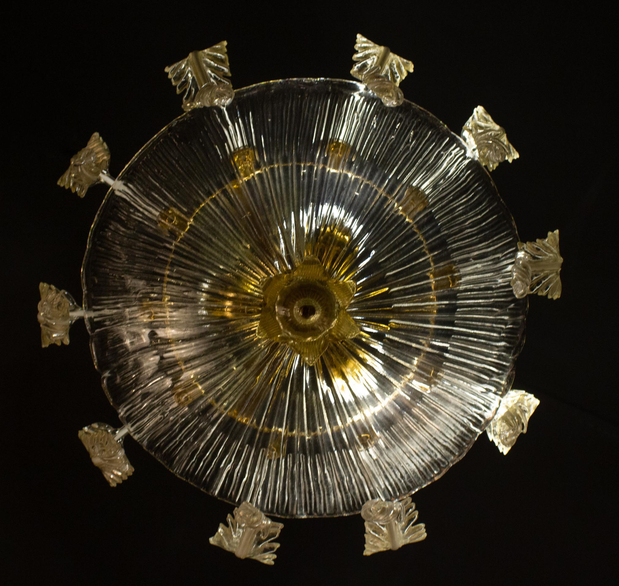 Wonderful Venetian Murano Glass Chandelier or Ceiling Light, 1970' For Sale 3
