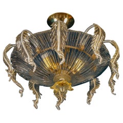 Magnifique lustre ou plafonnier vénitien en verre de Murano, 1970