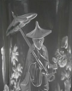 Wonderful Rare Verlys Art Glass Mandarin Chinoiserie Oriental Vase