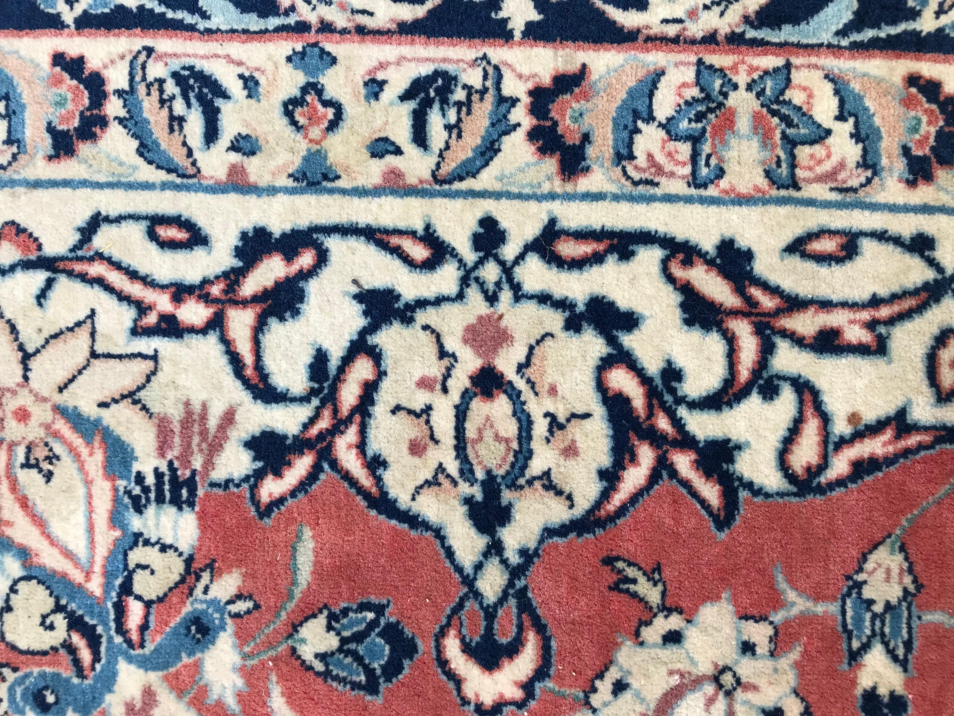 Bobyrug’s Wonderful Very Fine Hand Knotted Isfahan Rug For Sale 1