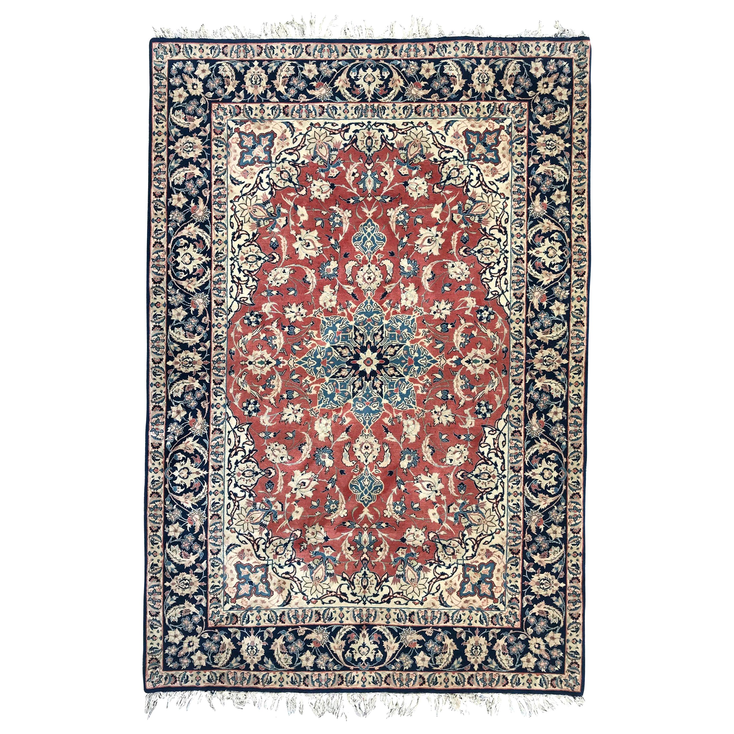 Bobyrug’s Wonderful Very Fine Hand Knotted Isfahan Rug