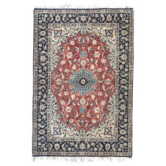 Retro Bobyrug’s Wonderful Very Fine Hand Knotted Isfahan Rug