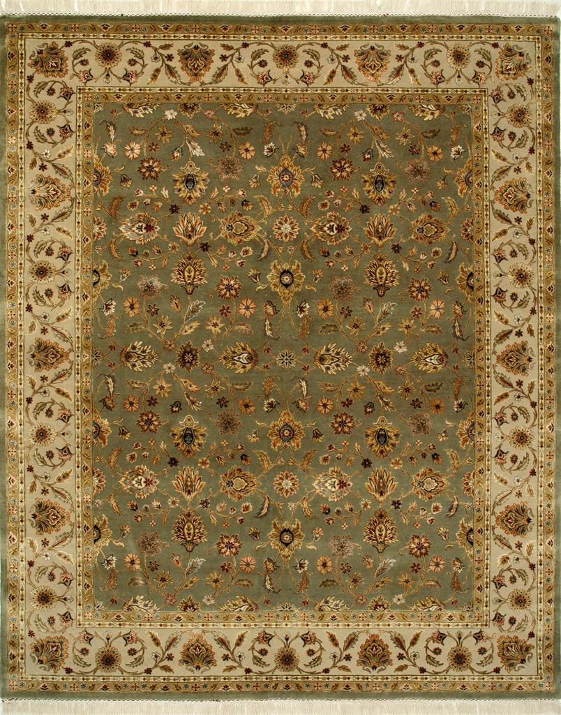 Joli tapis neuf avec un beau design décoratif indo-persan et de belles couleurs, entièrement et finement noué à la main avec de la laine et du velours de soie sur une base de coton.
