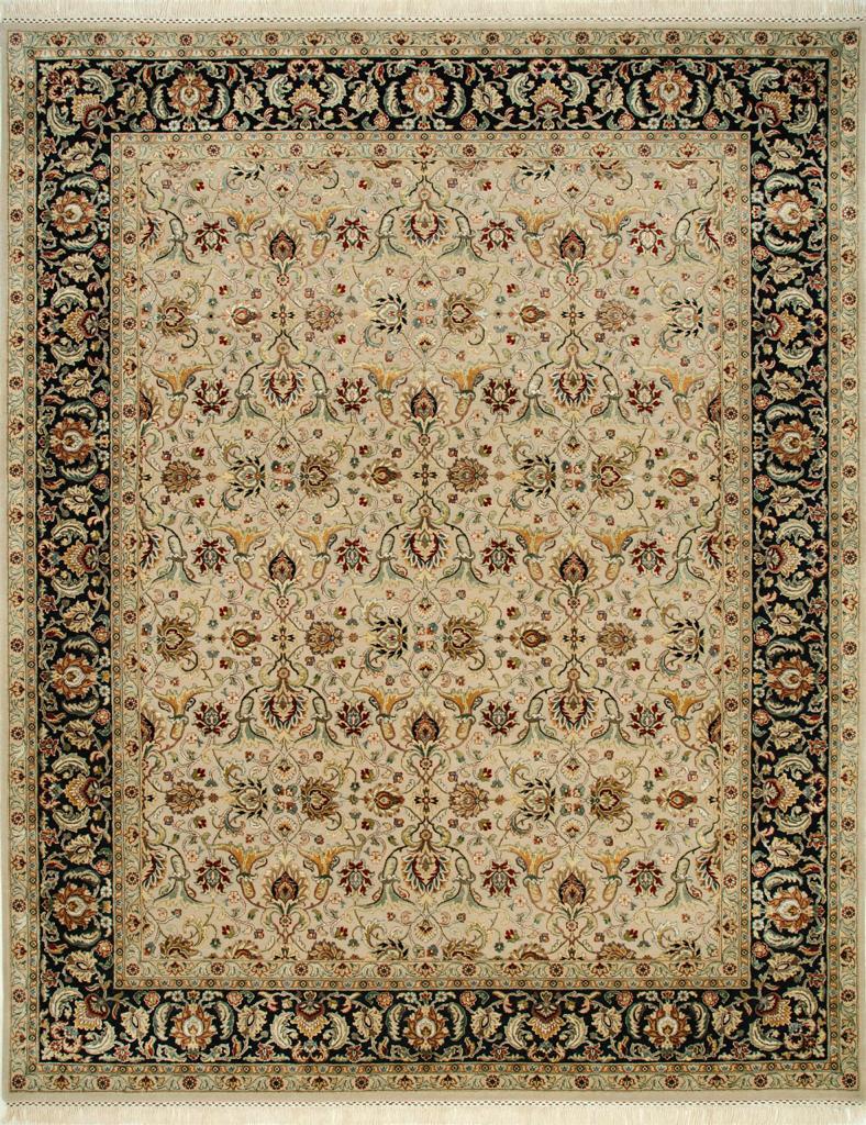 Nice new rug with beautiful decorative Indo Persian design and nice colors, entirely and finely hand knotted with wool velvet on cotton foundation.