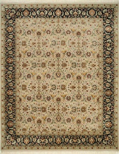 Wonderful Very Fine Luxurious New Silk and Wool Indian Persian Design Rug