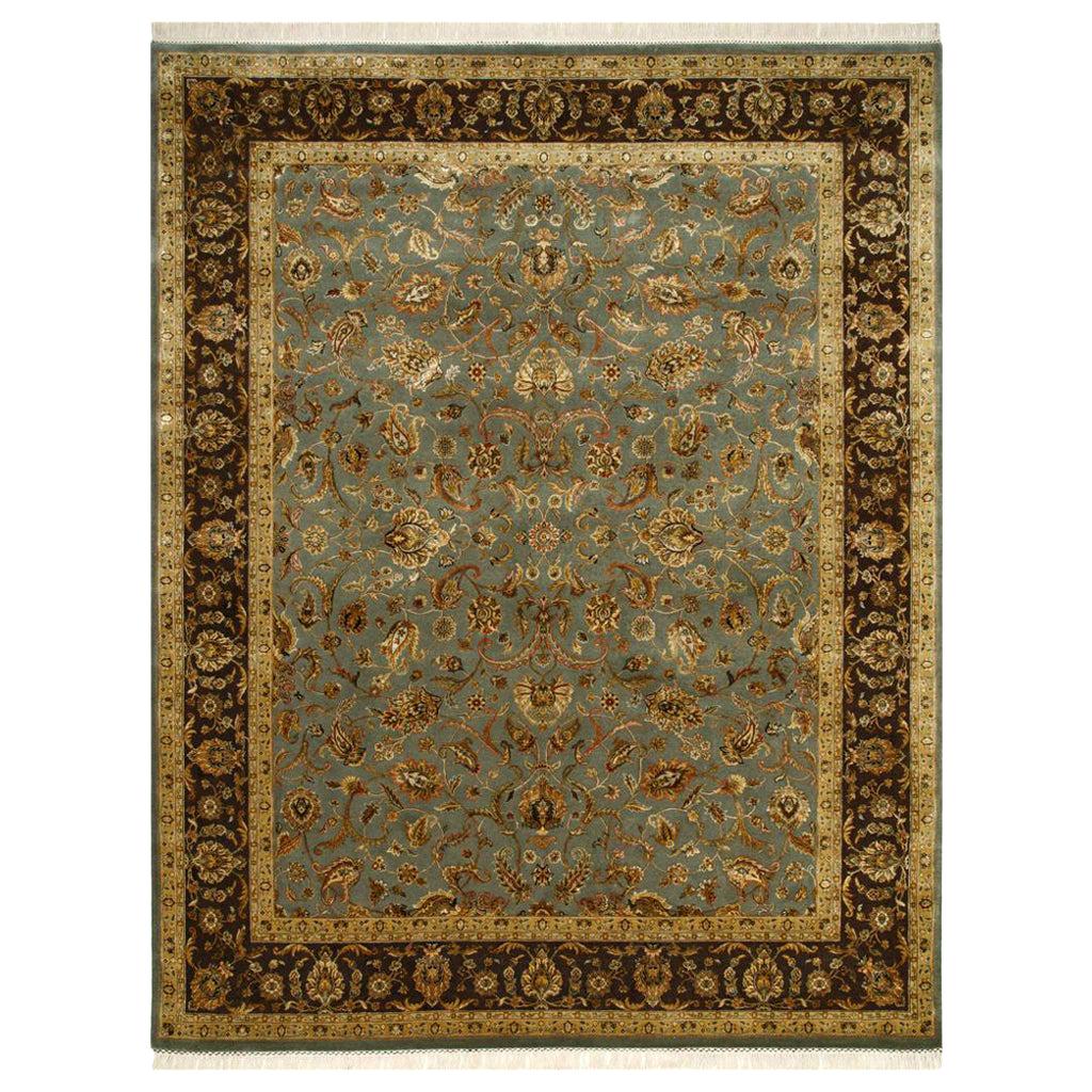 Wonderful Very Fine Luxurious New Silk and Wool Indian Persian Design Rug