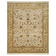 Merveilleux tapis persan indien très raffiné et luxueux en soie et laine, neuf