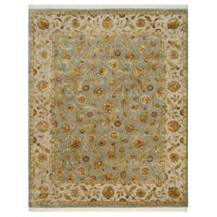 Merveilleux tapis persan indien très raffiné et luxueux en soie et laine, neuf