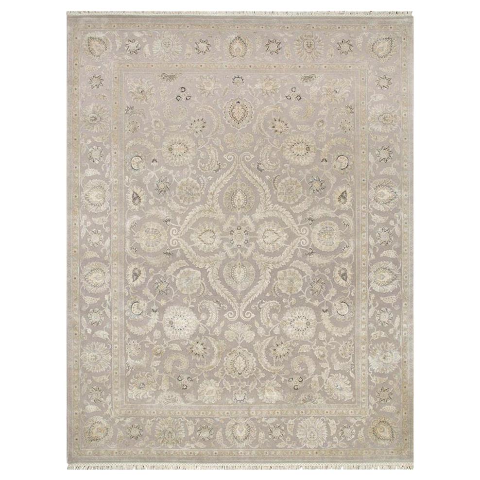 Wonderful Very Fine Luxurious New Silk and Wool Indian Persian Design Rug For Sale