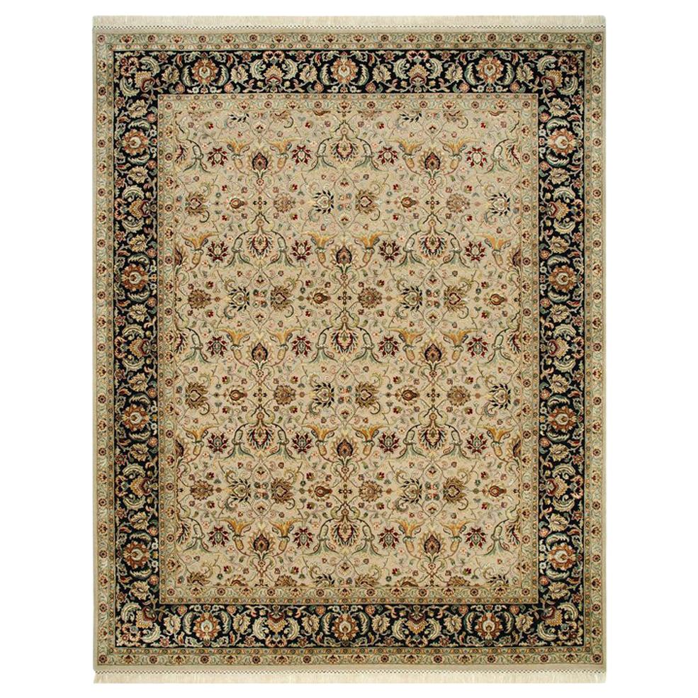 Wonderful Very Fine Luxurious New Silk and Wool Indian Persian Design Rug