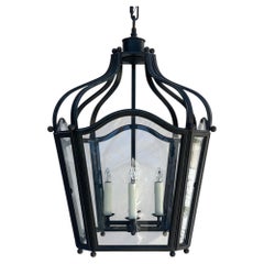 Wonderful Very Large 4 Light Wrought Iron Dennis & Leen Navarre Lantern Fixture