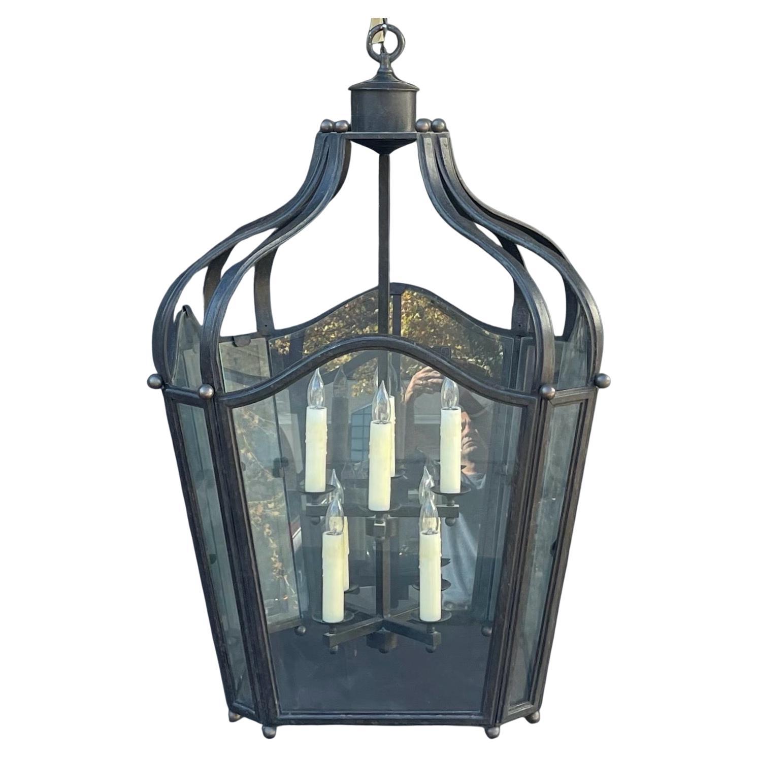 A Wonderful Very Large 2 Tier Interior 8 Light Wrought Iron Dennis & Leen 