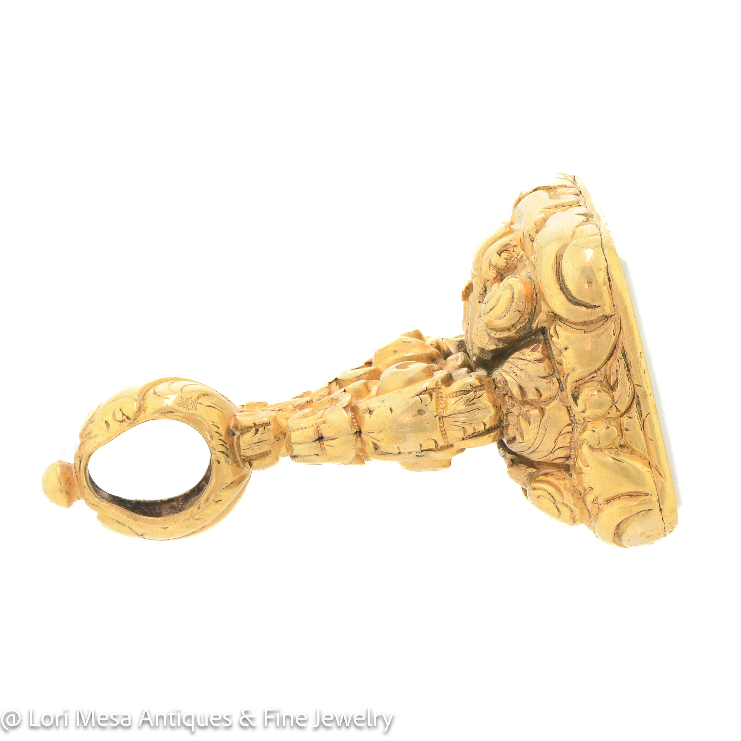 Wunderschöner viktorianischer antiker Hartstein-Uhrschalter mit Goldfüllung (Viktorianisch) im Angebot