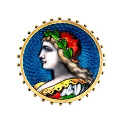 Wonderful Victorian Enamel Brooch, circa 1900