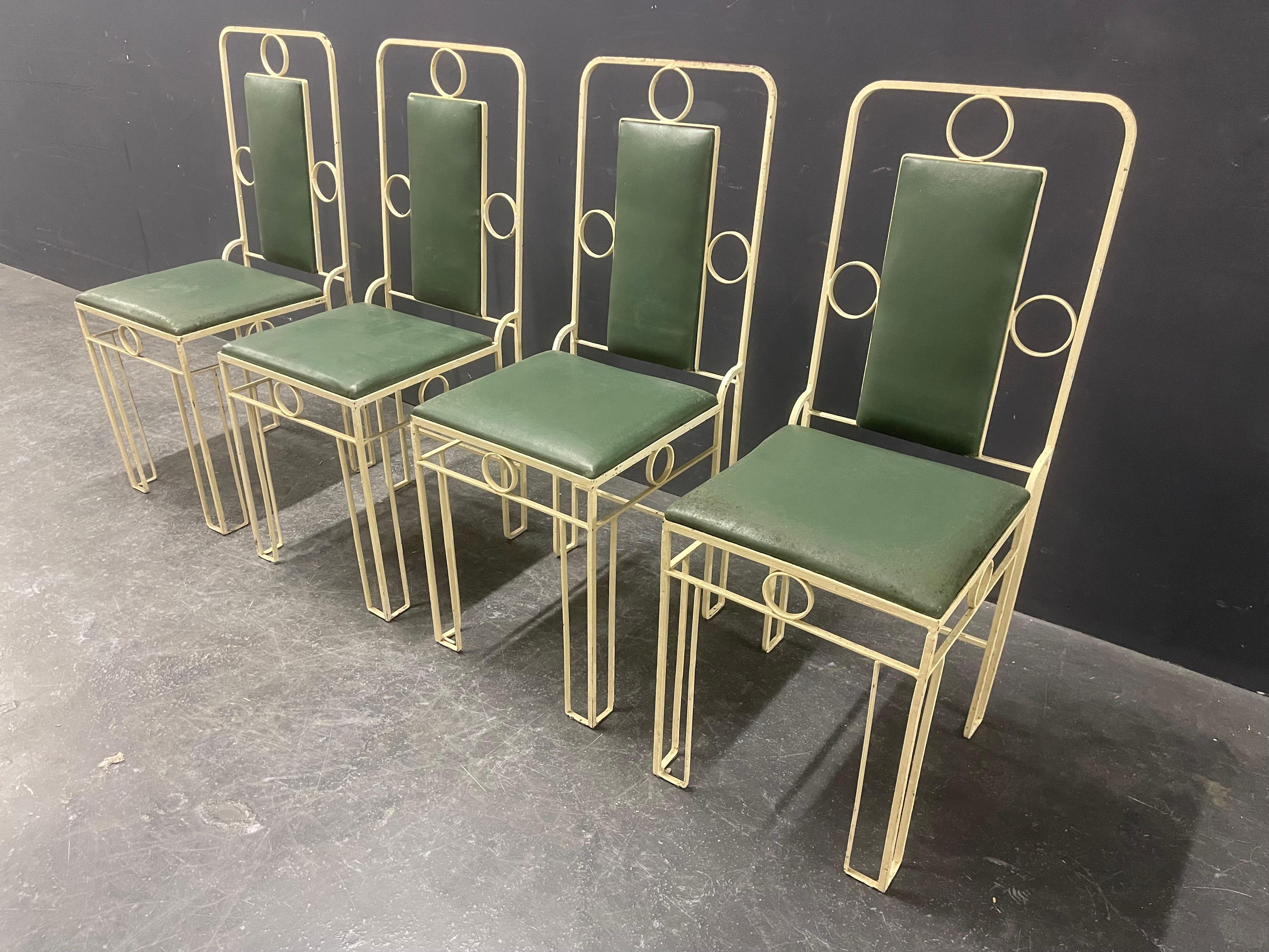 wonderful vienna secession patio chairs In Distressed Condition For Sale In Munich, DE