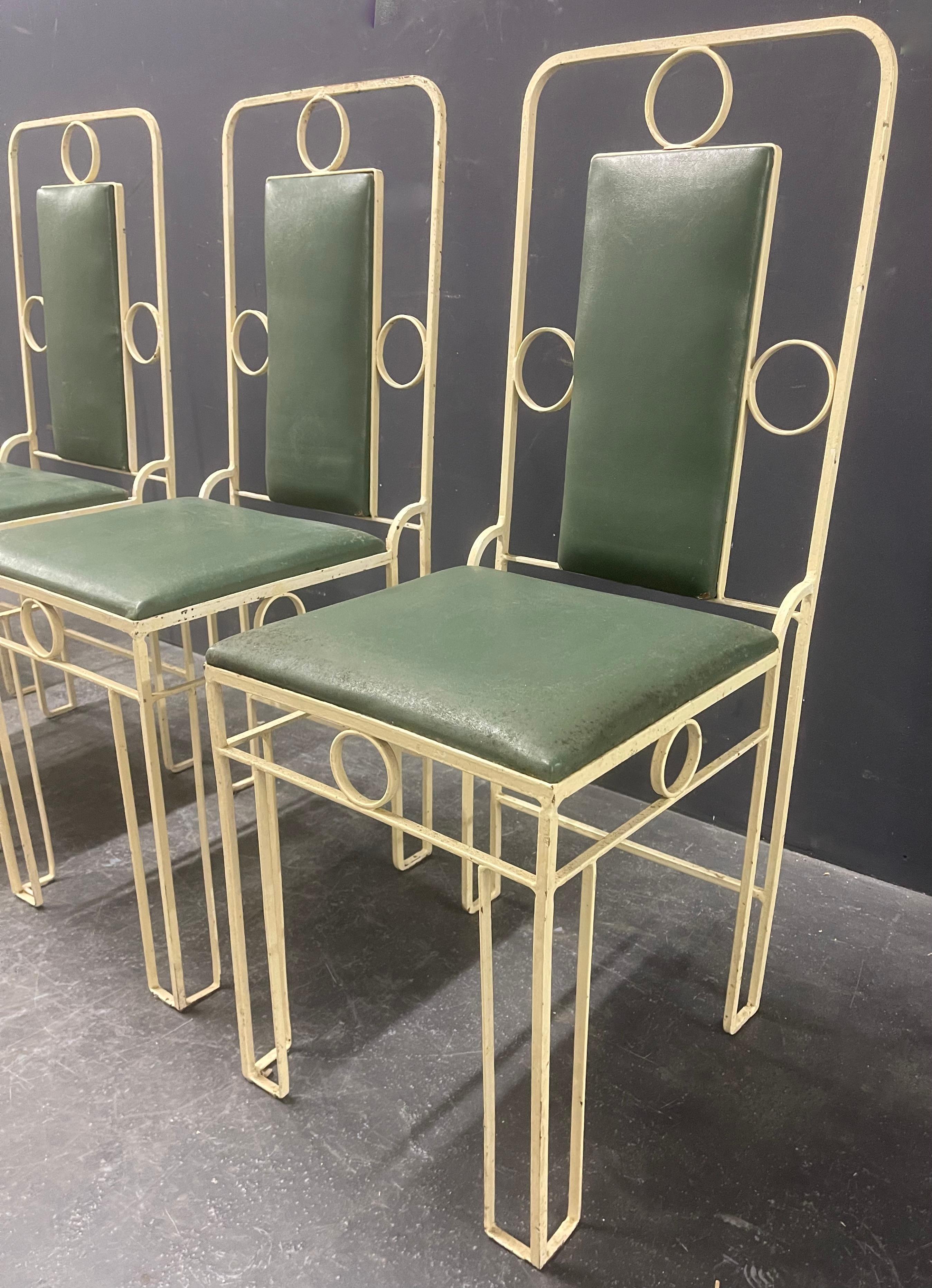 Fer Magnifiques chaises de patio de sécession viennoise en vente