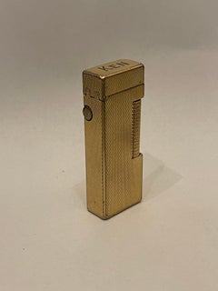 Wonderful Vintage DUNHILL Rollagas Lighter Diamond-Cut Gold Plated