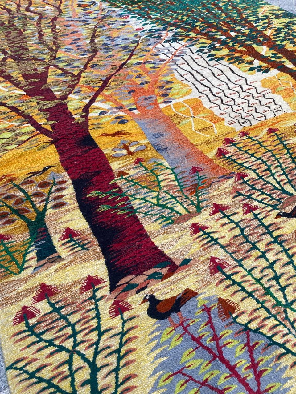 Bobyrug's Wonderful Vintage Egyptian probably Wissa Wassef Woven Tapestry (Tapisserie tissée égyptienne probablement Wissa Wassef) en vente 9