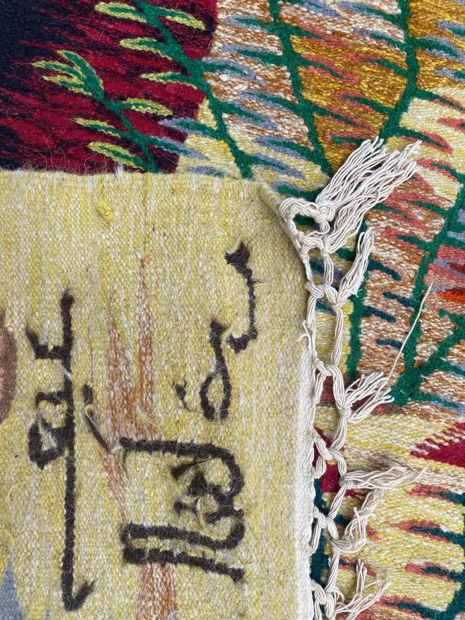 Bobyrug's Wonderful Vintage Egyptian probably Wissa Wassef Woven Tapestry (Tapisserie tissée égyptienne probablement Wissa Wassef) en vente 10