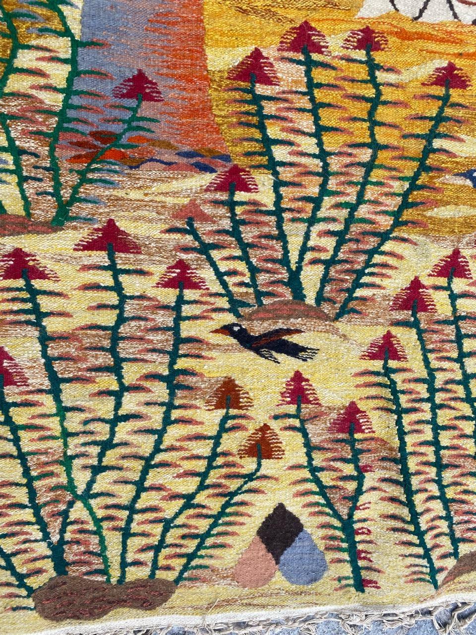 Égyptien Bobyrug's Wonderful Vintage Egyptian probably Wissa Wassef Woven Tapestry (Tapisserie tissée égyptienne probablement Wissa Wassef) en vente